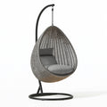 Hängesessel 105 x 105 x 195 cm Polyrattan Metall Grau Schwarz freistehend für Außenbereich
