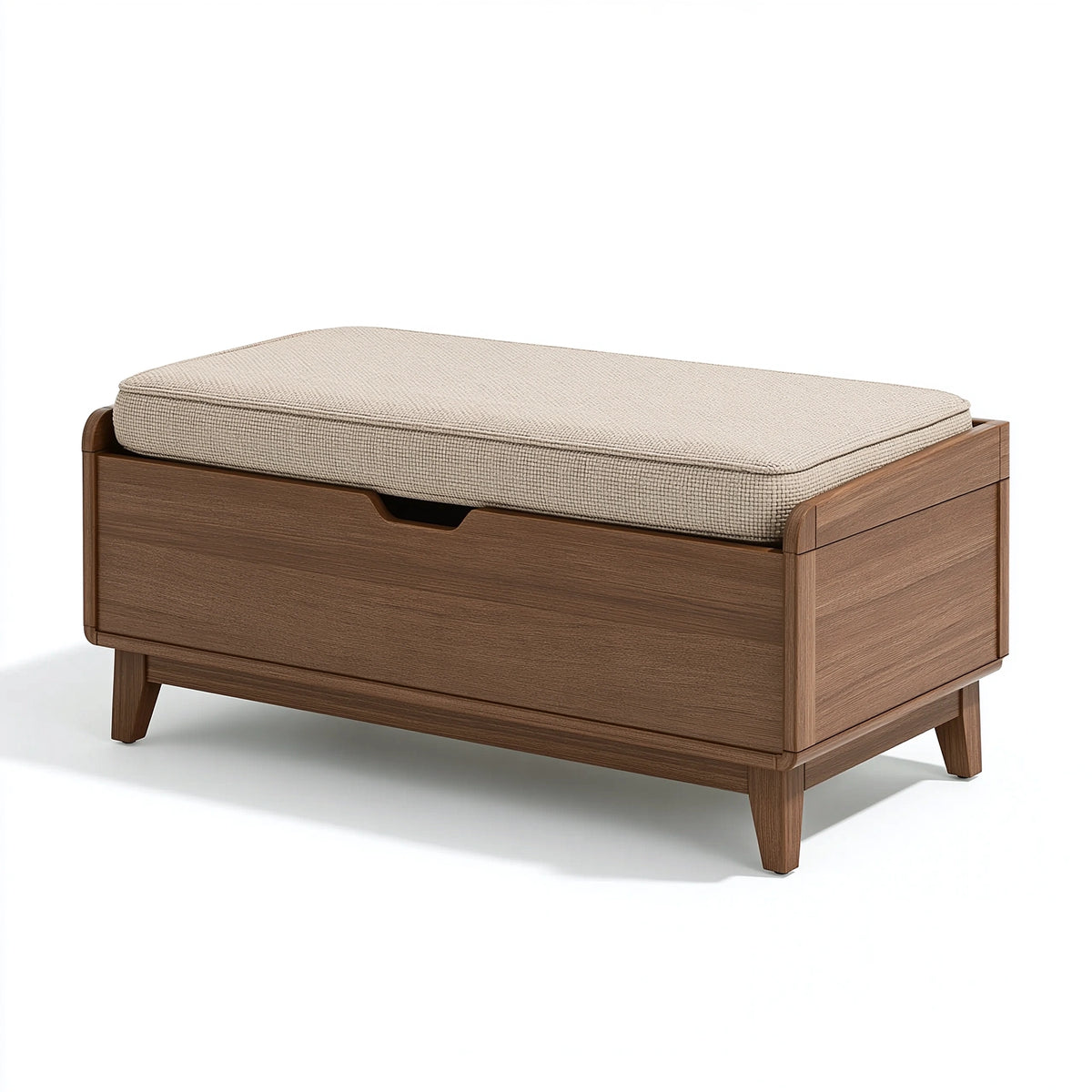 Sitzbank mit Stauraum 100 x 45 x 50 cm Holzwerkstoff Braun Beige gepolstert modern