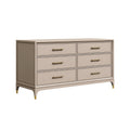 Kommode 150 x 45 x 90 cm Holzwerkstoff Beige mit 6 Schubladen klassischer Stil
