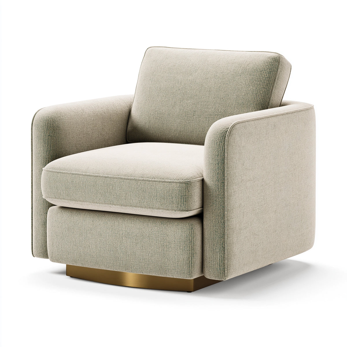 Sessel 82 x 85 x 86 cm Strukturstoff Beige - gepolsterter moderner Wohnzimmersessel