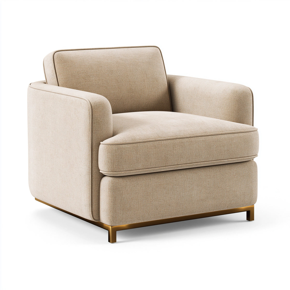 Sessel 85 x 82 x 82 cm beige Stoff mit Metallgestell modern